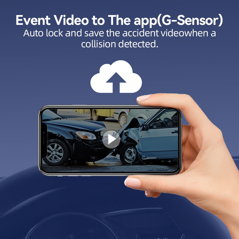 Dash Cam 2K UHD Recording Car Camera DVR Night Vision Video Recorder Built-In Wi-Fi Support GPS 24H Parking