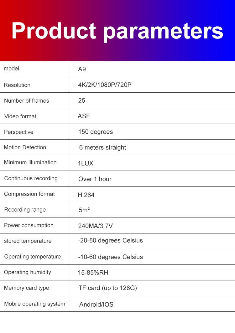 Amazon hot selling Mini camera A9 HD Surveillance Security IP Cameras Mini Camcorder A9 Wireless Wifi video Camera