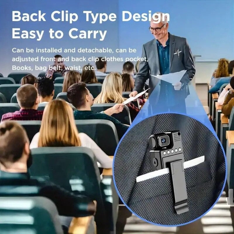 smart recorder 1080p hd 180 degree rotatable lens   camcorder usb charging perfect gift for holidays birthdays sd card not included 6