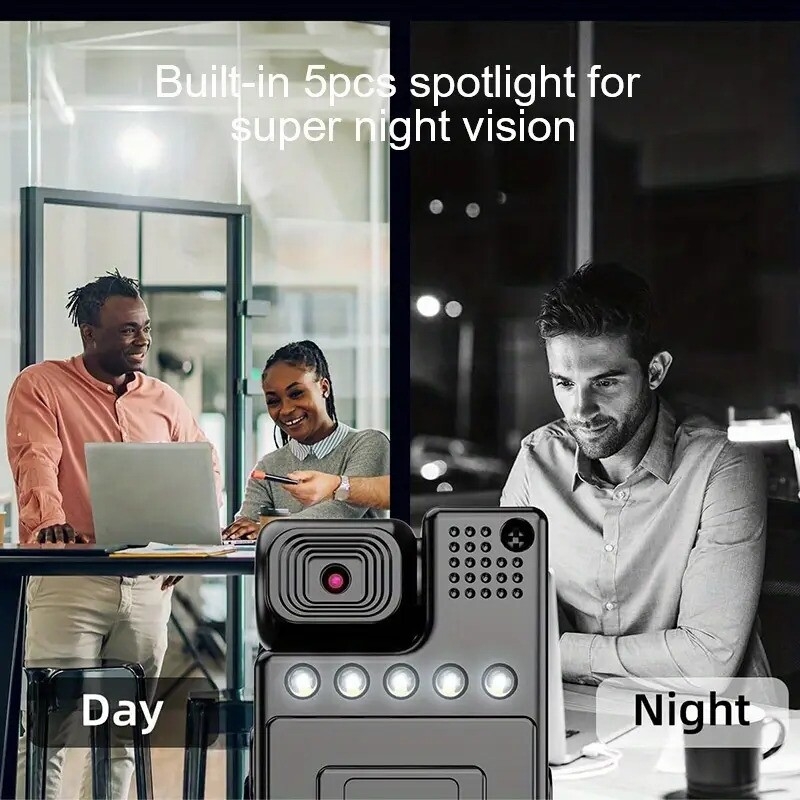 smart recorder 1080p hd 180 degree rotatable lens   camcorder usb charging perfect gift for holidays birthdays sd card not included 8