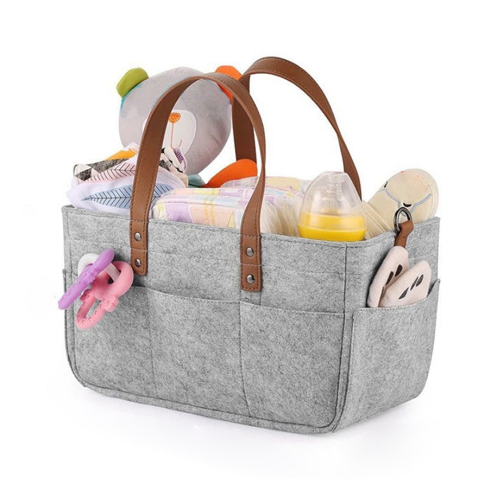 Felt Fabric Baby Diaper Bags Diaper Travel Bag Compartment - Picture 15 of 22