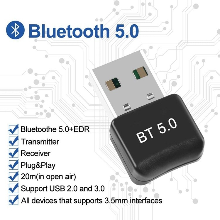 Computer accessories Super mini bluetooth 5.0 adapter dongle with RTL8761B chip USB bluetooth Transmitter for Mouse PC.