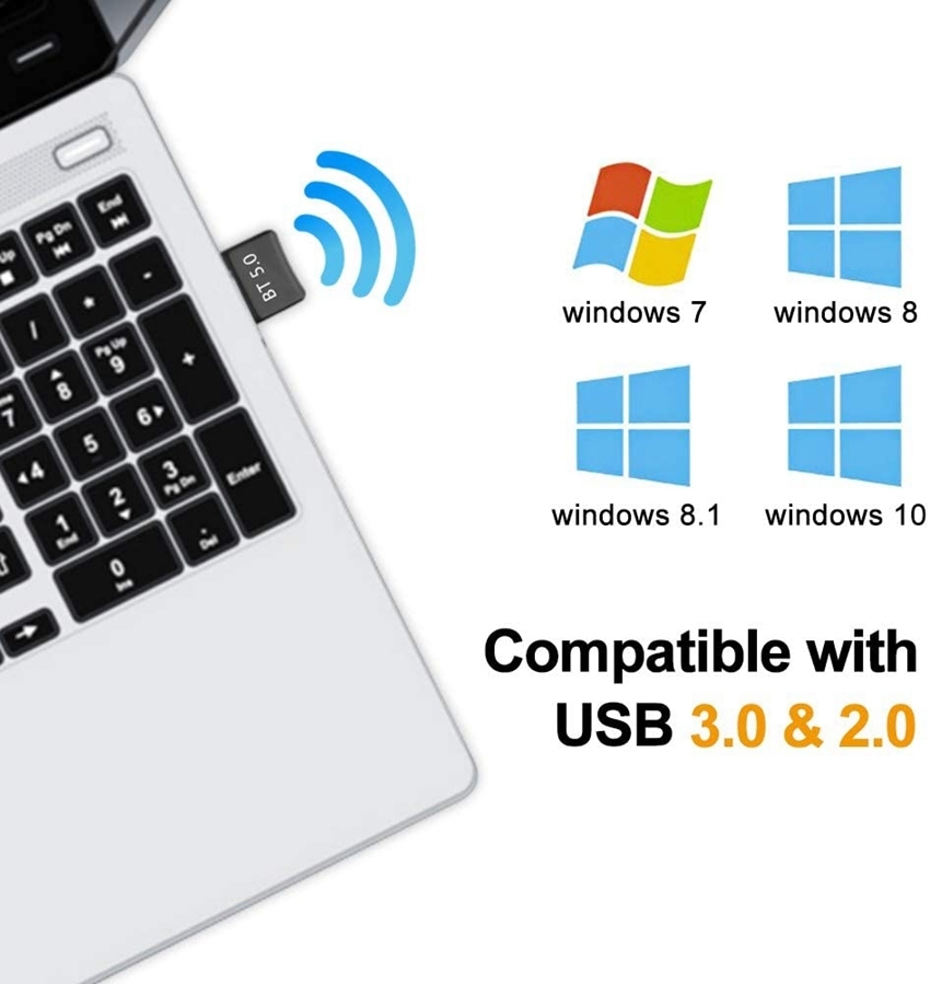Computer accessories Super mini bluetooth 5.0 adapter dongle with RTL8761B chip USB bluetooth Transmitter for Mouse PC.