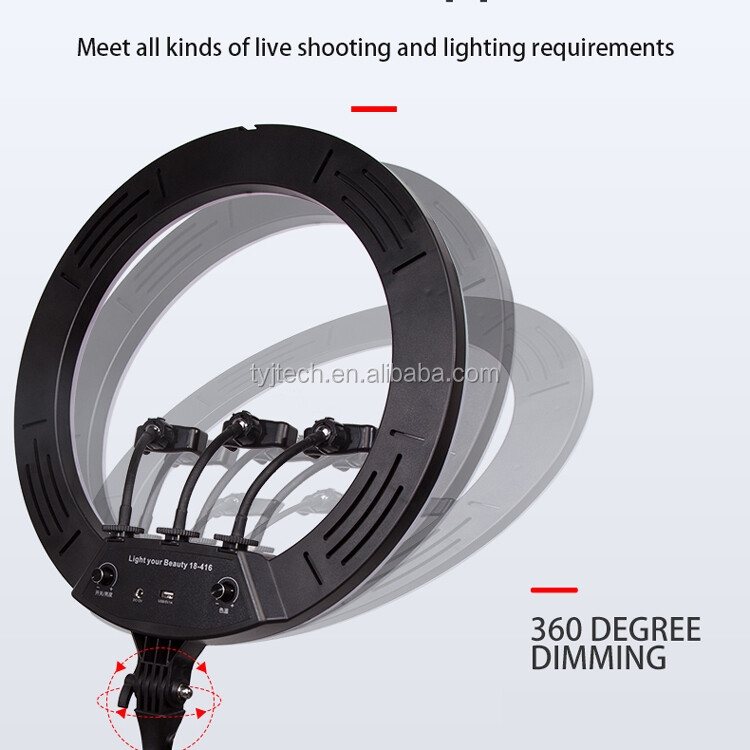 LED ring light 60W 4800-5200K 36cm 416pcs leds tiktok selfie ring light with tripod stand aro de luz ring light 18 inch