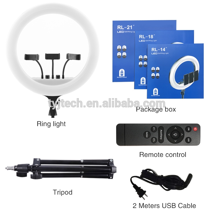 LED ring light 60W 4800-5200K 36cm 416pcs leds tiktok selfie ring light with tripod stand aro de luz ring light 18 inch
