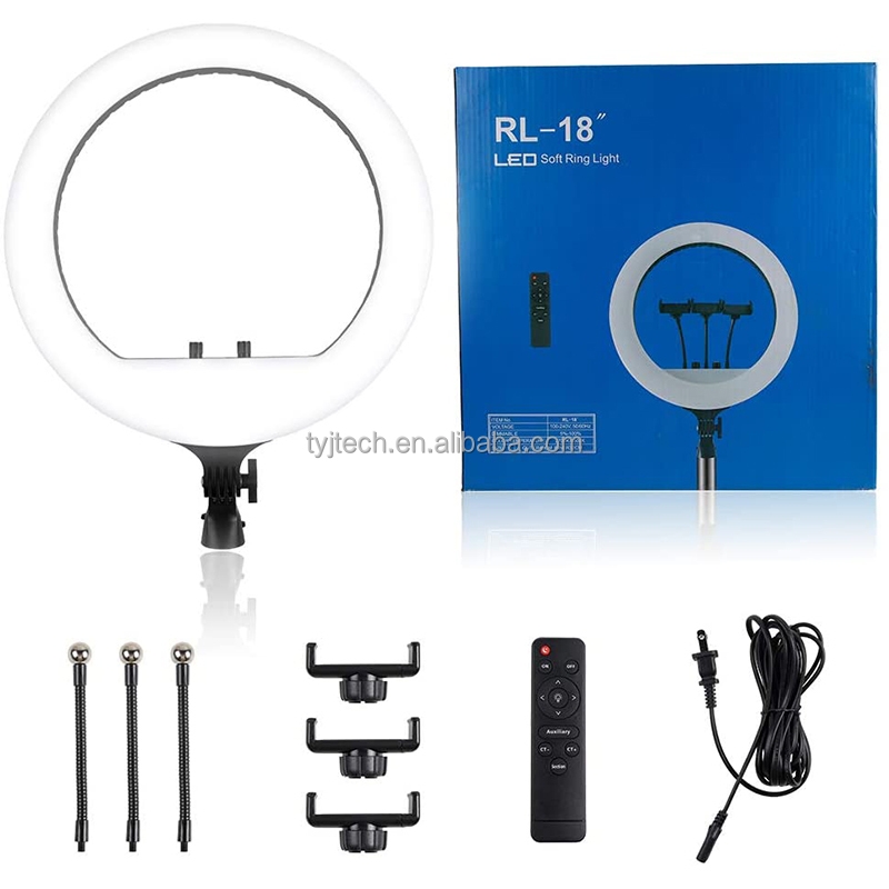 LED ring light 60W 4800-5200K 36cm 416pcs leds tiktok selfie ring light with tripod stand aro de luz ring light 18 inch