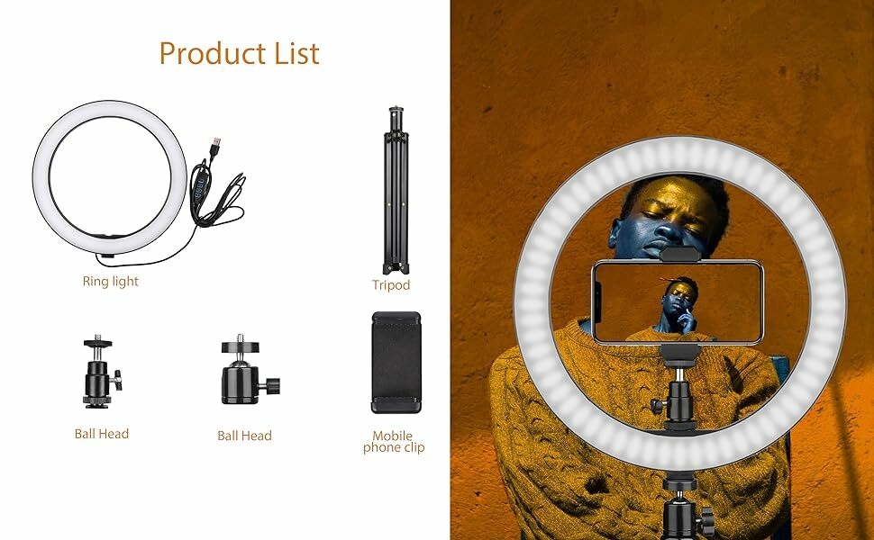 ring light with stand and phone holder