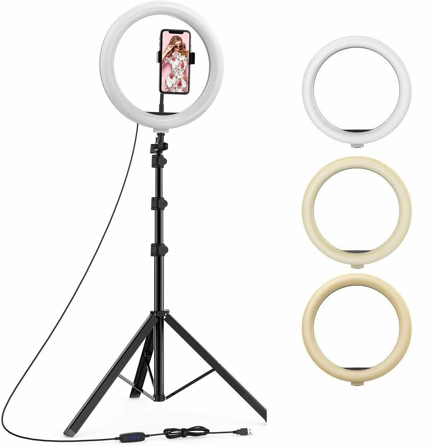 Tygot 10 Inches Big LED Ring Light for Camera, Phone tiktok YouTube Video Shooting and Makeup, 10