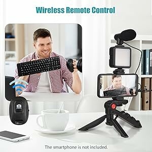 vlog kit with microphone and light