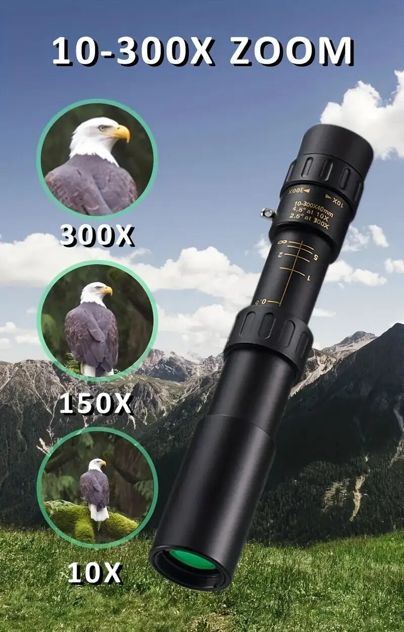 powerful 10 300x40 monocular telescope waterproof portable monocular for outdoor camping bird watching wildlife observation details 2