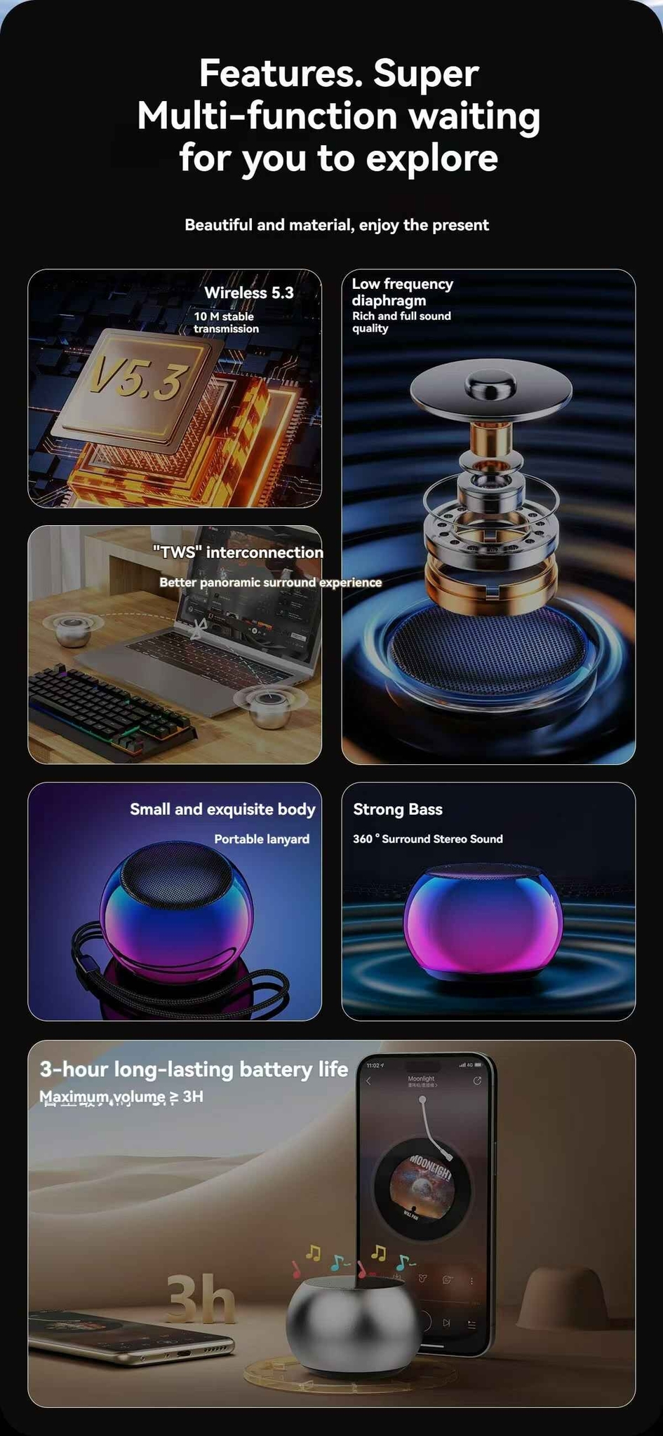 The Best-selling 2025 Mini Is Easy to Carry, with Small Speakers and Loud Sound, Which Is Very Cool, Sonido