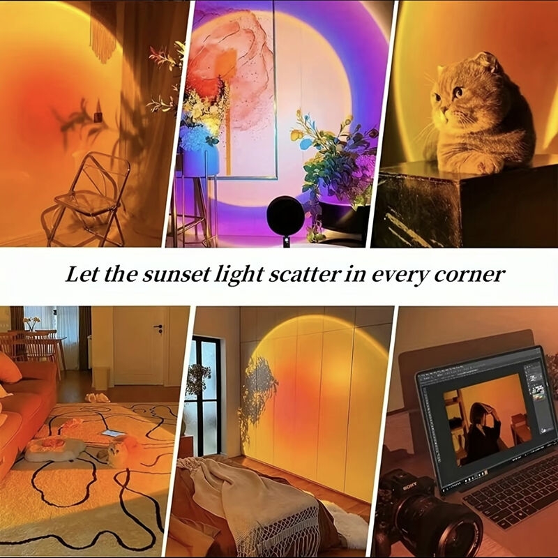 Hot Sale Free Sample Led Sunset Lamp 16 Colors Rgb With Remote Control Rainbow Projection Night Light Led Sunset Light