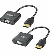 UV-CABLE DisplayPort to VGA 2-Pack, Display Port DP to VGA Adapter Male to Female Cable Black Com...