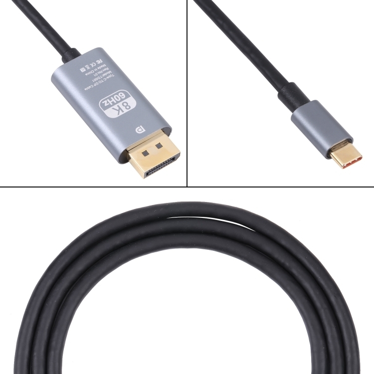 TD0018K 60Hz USB-C/Type-C to DP Video Adapter Cable (Grey) - 2