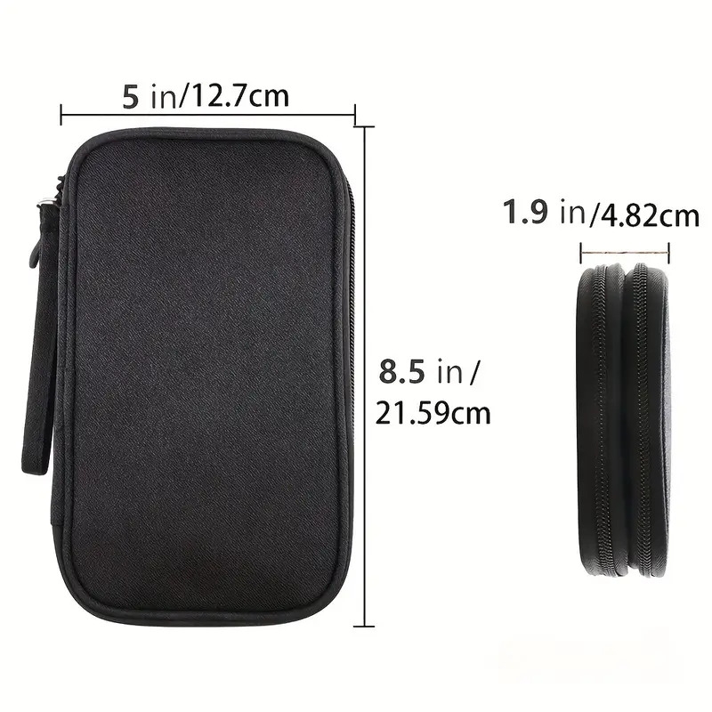 用于电子配件、数据线和充电线的储物袋；防水电缆整理袋；旅行必备品储物袋；男士和女士度假必备；方便携带；防水材质制成。 2