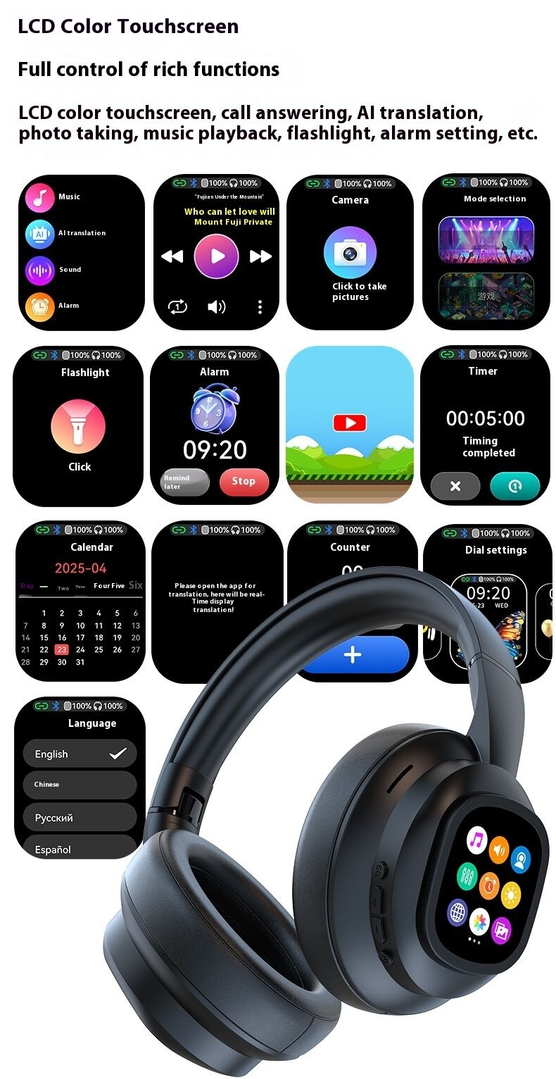 HYUNDAI Modern X1pro Wireless for Bluetooth Headset Not In-Ear Universal Power Noise Reduction Sports Headset LED Battery