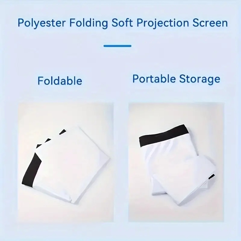 100英寸便携式投影幕布，视频投影幕布，16:9高清双面可水洗可折叠投影幕布，适用于室内外家庭影院/露营派对/办公室 商品详情 1