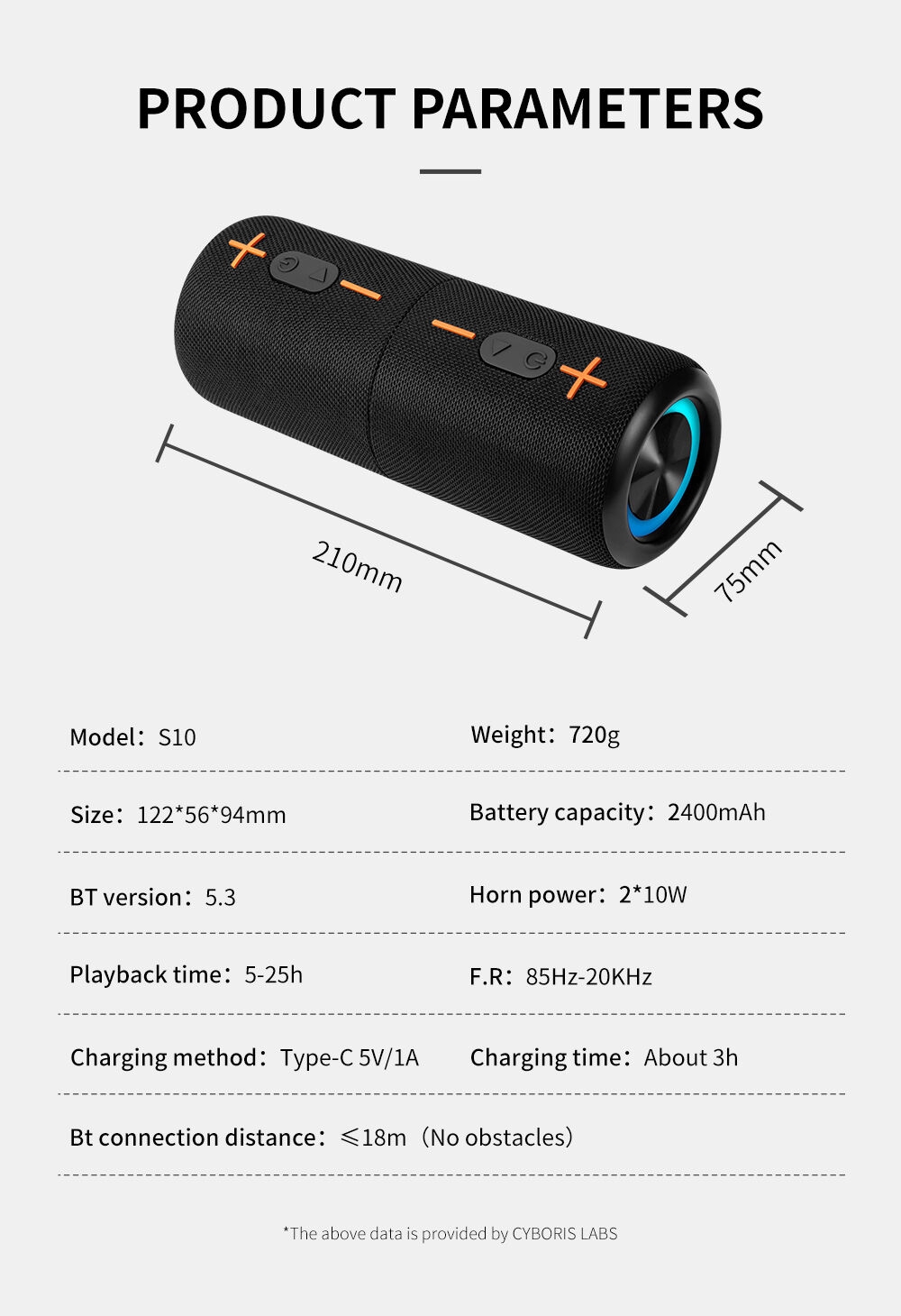 Detachable Speaker 3D Stereo Bass 2-in-1 Portable Split BT Speaker IPX6 Waterproof Suitable TWS Boom Box Colorful Lights