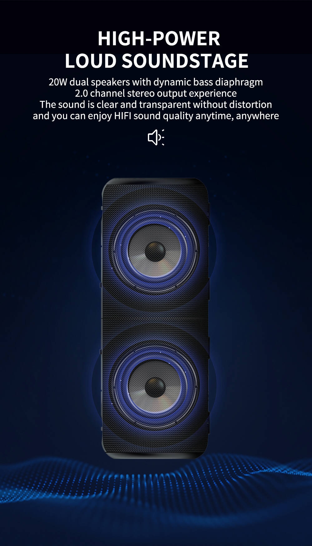 Detachable Speaker 3D Stereo Bass 2-in-1 Portable Split BT Speaker IPX6 Waterproof Suitable TWS Boom Box Colorful Lights