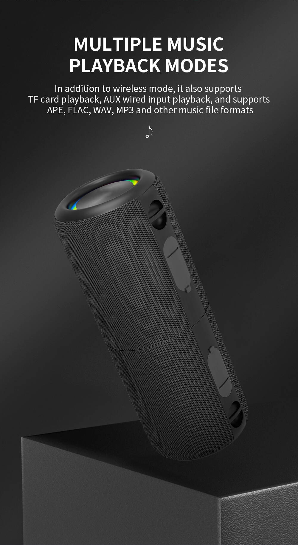 Detachable Speaker 3D Stereo Bass 2-in-1 Portable Split BT Speaker IPX6 Waterproof Suitable TWS Boom Box Colorful Lights