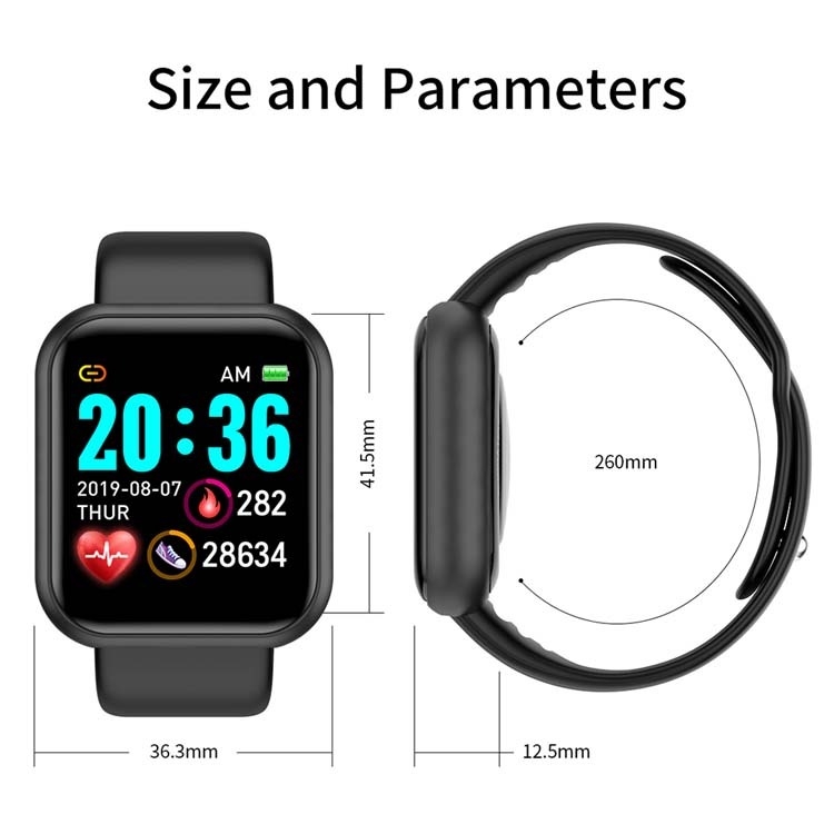D20 Hot Selling Smartwatch Blood Pressure Heart Rate Monitor Y68 D20 Smart Watch D20s