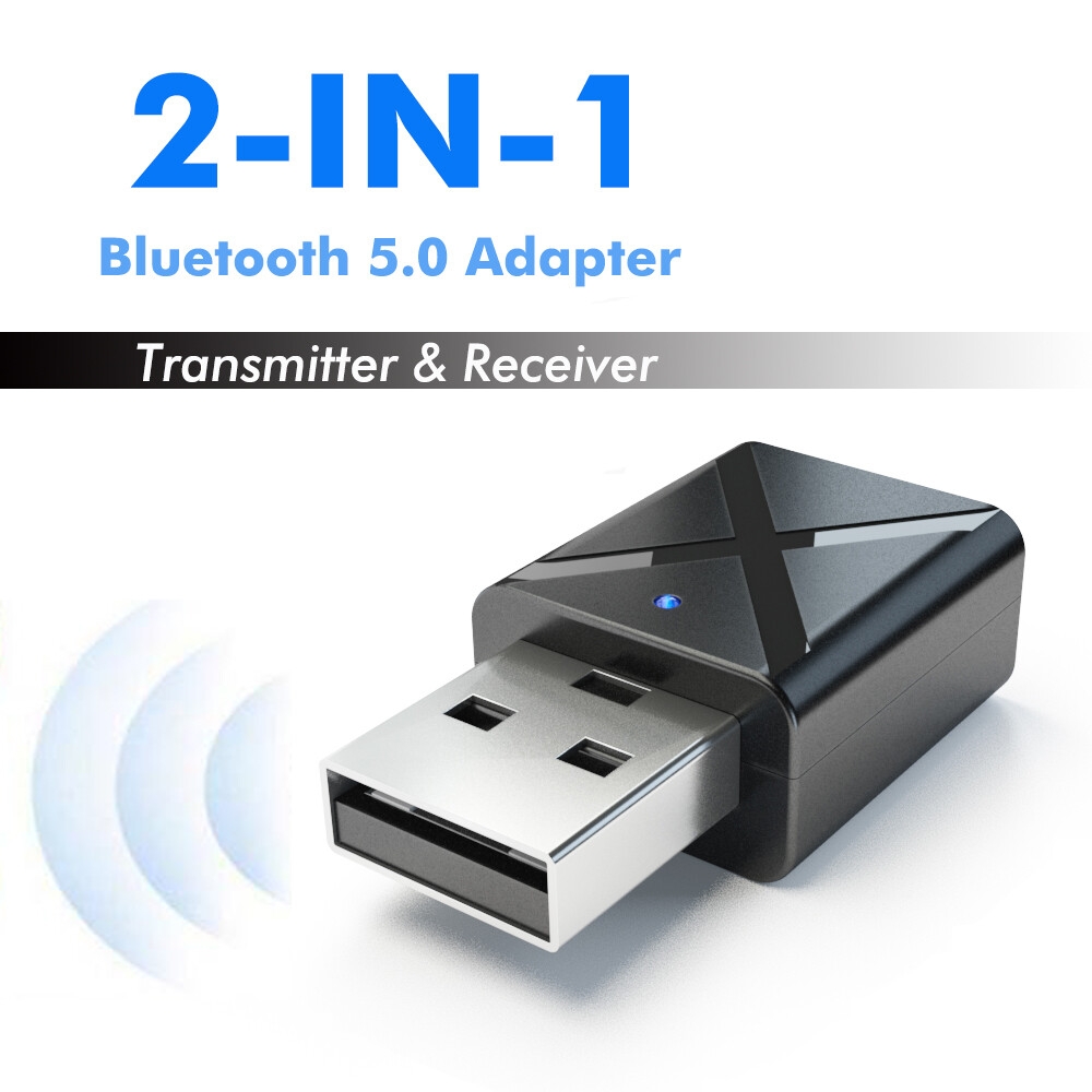KN320 2 in 1 USB Bluetooth 5.0 Transmitter Receiver AUX Audio Adapter for TV/PC/Car USB Bluetooth Transmitter Receiver