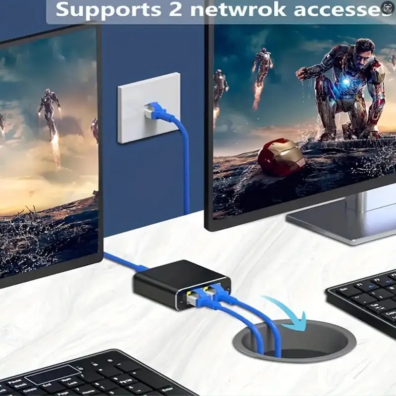 2024全新网络分配器适配器，1000mbps千兆，1转4输出以太网高速lan互联网分配器，带usb电源供应，扩展连接器，支持四个设备同时工作，1000mbps快速 /5e/6/7/8电缆，供多个设备连接互联网。 商品详情 3