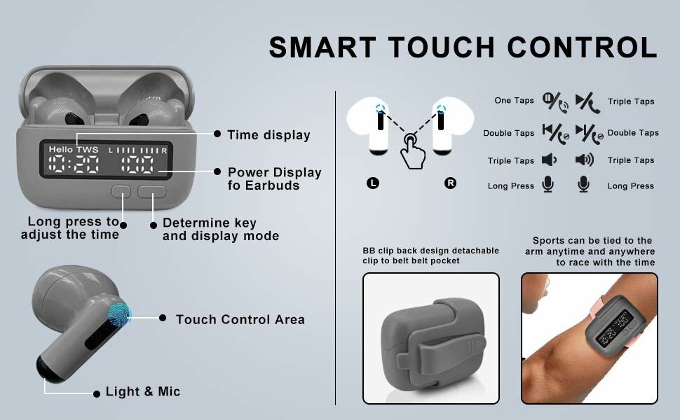 auriculares de control táctil inteligente