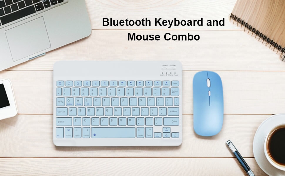 blue wireless keyboard