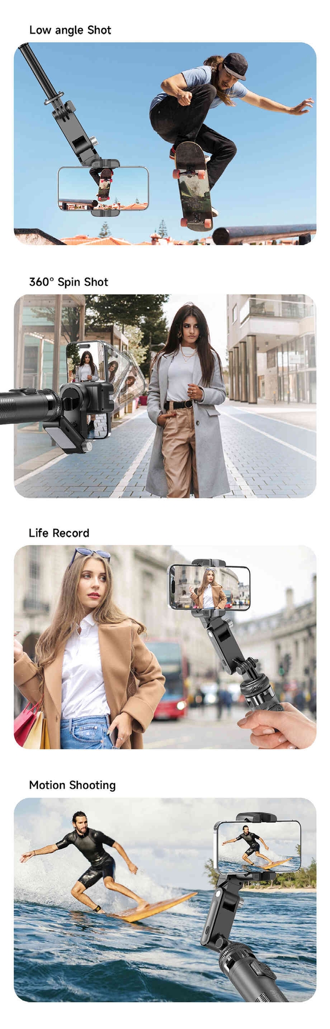 AI Face Tracking | Generic C16R 3 in 1 | AI Face Tracking,Selfie Stick |