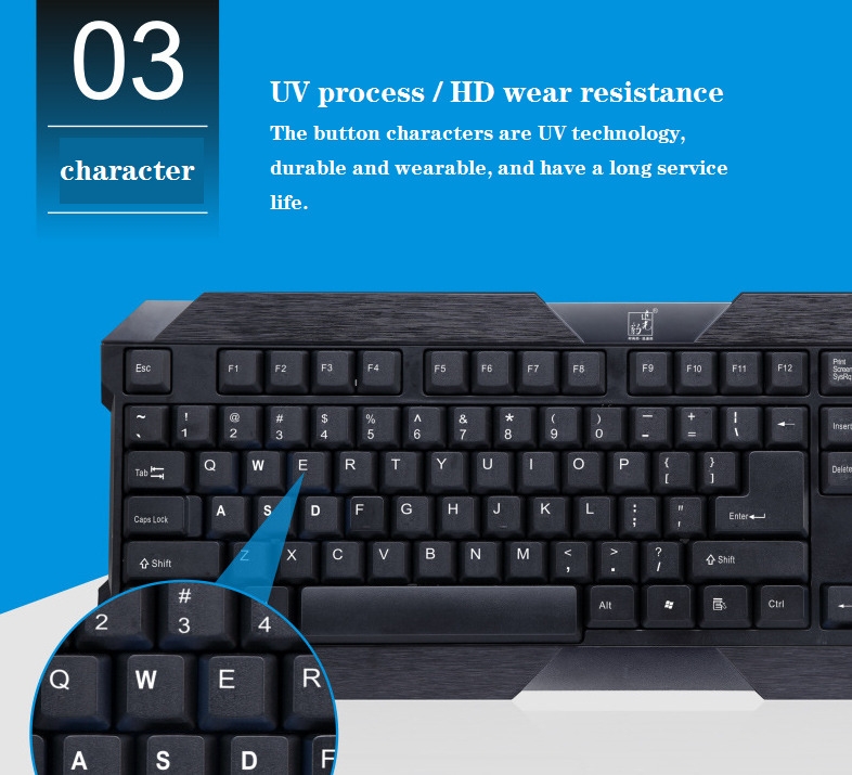 Hot sale Q19 104 Keys Keyboard cheap USB Wired Waterproof For PC Laptop computer for home office