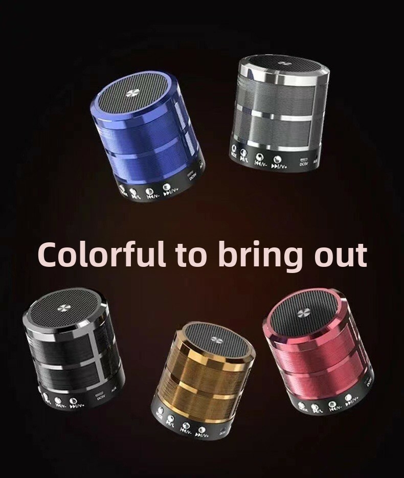 Factory Direct Sale WS 887 Small Steel Cannon for BT Speaker Card-Insert Wireless FM Hands-Free Calling 3W Output Battery