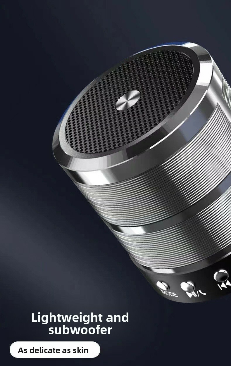 Factory Direct Sale WS 887 Small Steel Cannon for BT Speaker Card-Insert Wireless FM Hands-Free Calling 3W Output Battery