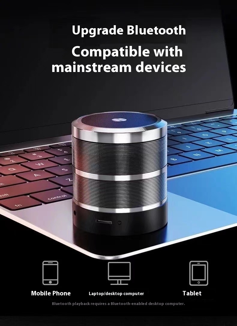 Factory Direct Sale WS 887 Small Steel Cannon for BT Speaker Card-Insert Wireless FM Hands-Free Calling 3W Output Battery