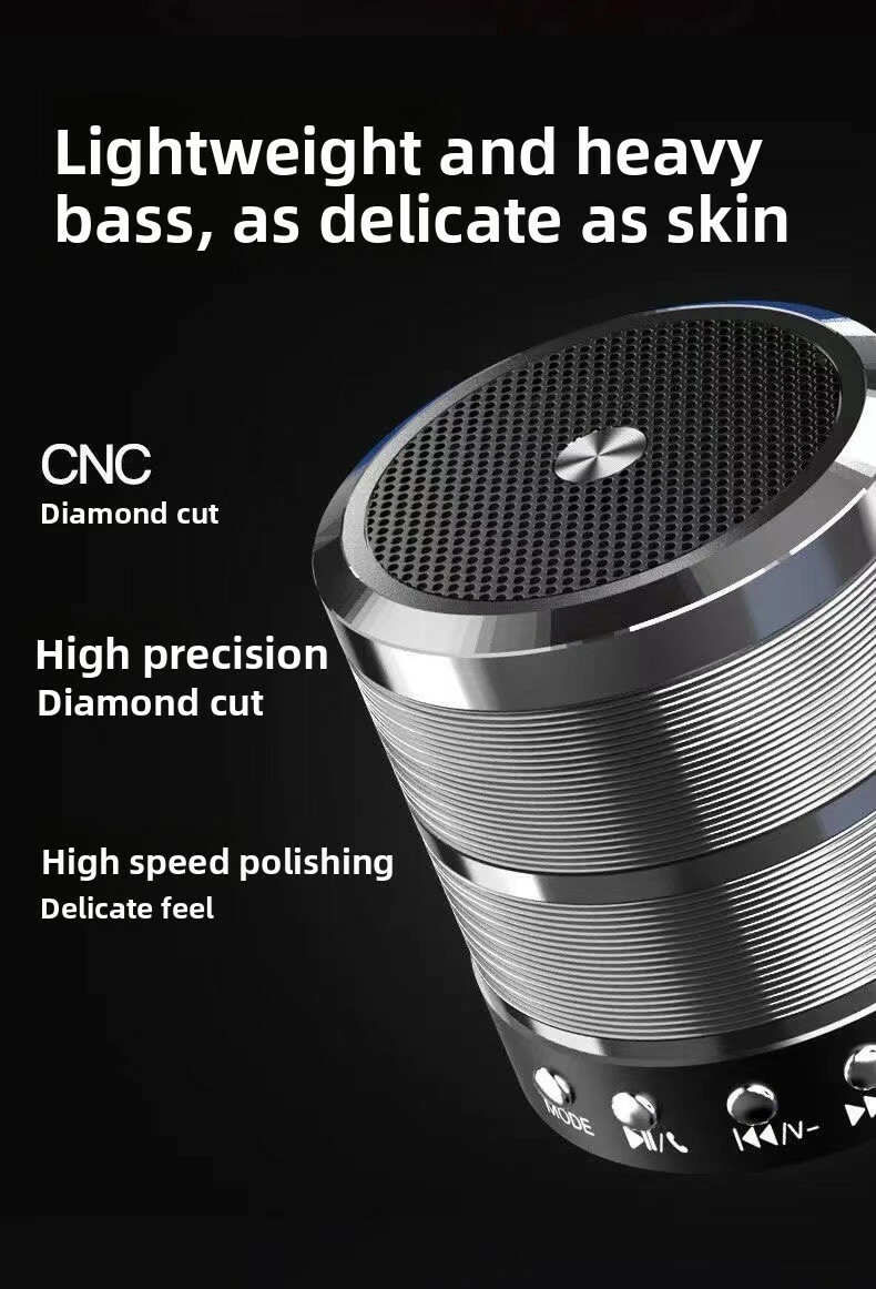 Factory Direct Sale WS 887 Small Steel Cannon for BT Speaker Card-Insert Wireless FM Hands-Free Calling 3W Output Battery