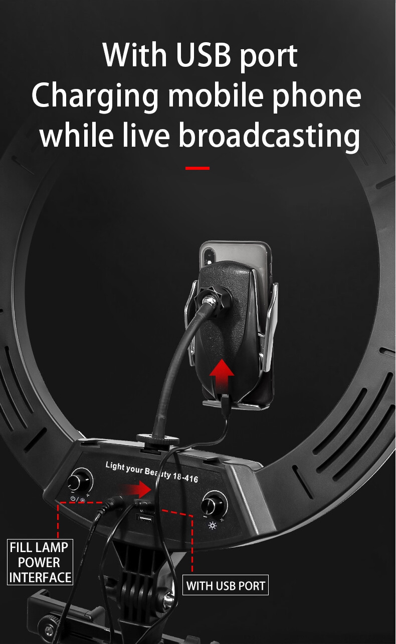 LJJ-45 LED Ring Light Adjustable Color Temperature