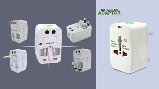 3 White Universal Travel Adapter