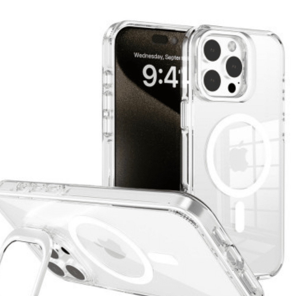 iPhone 16 Pro Max Case Cover: Lightweight & Ultimate Protection - Lens Flip  Stand With Magsafe Compatibility - White