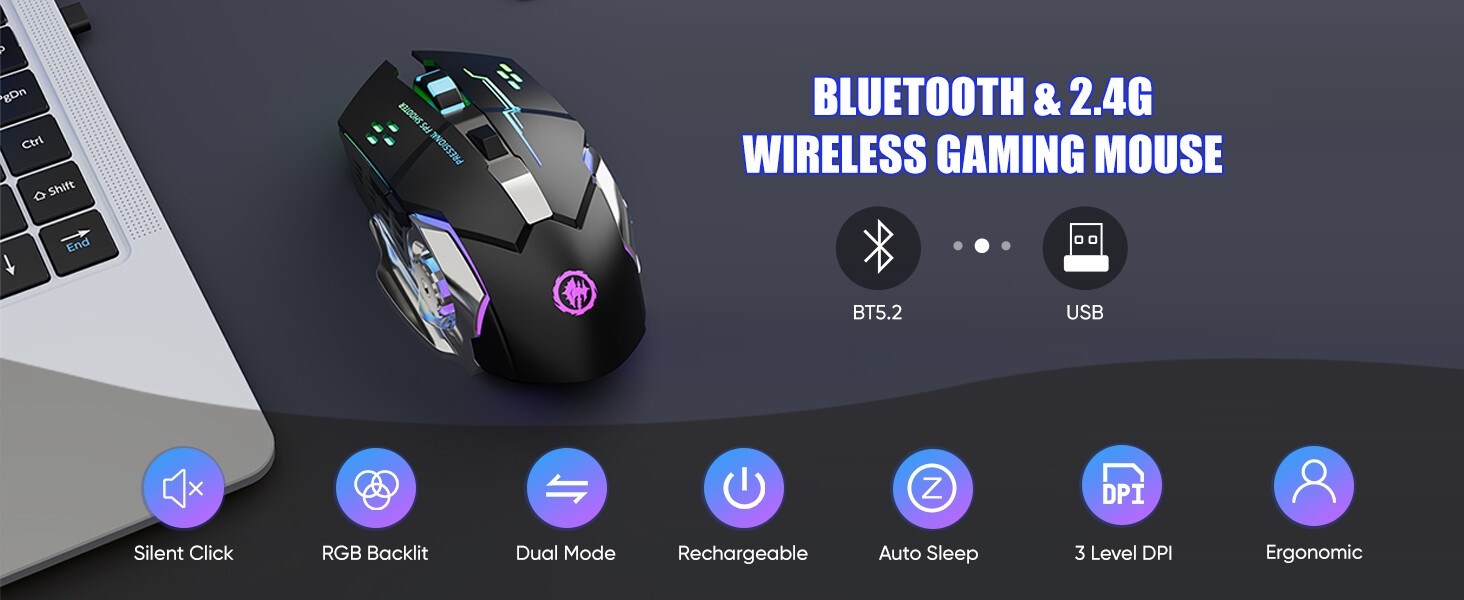 wireless bluetooth gaming mouse
