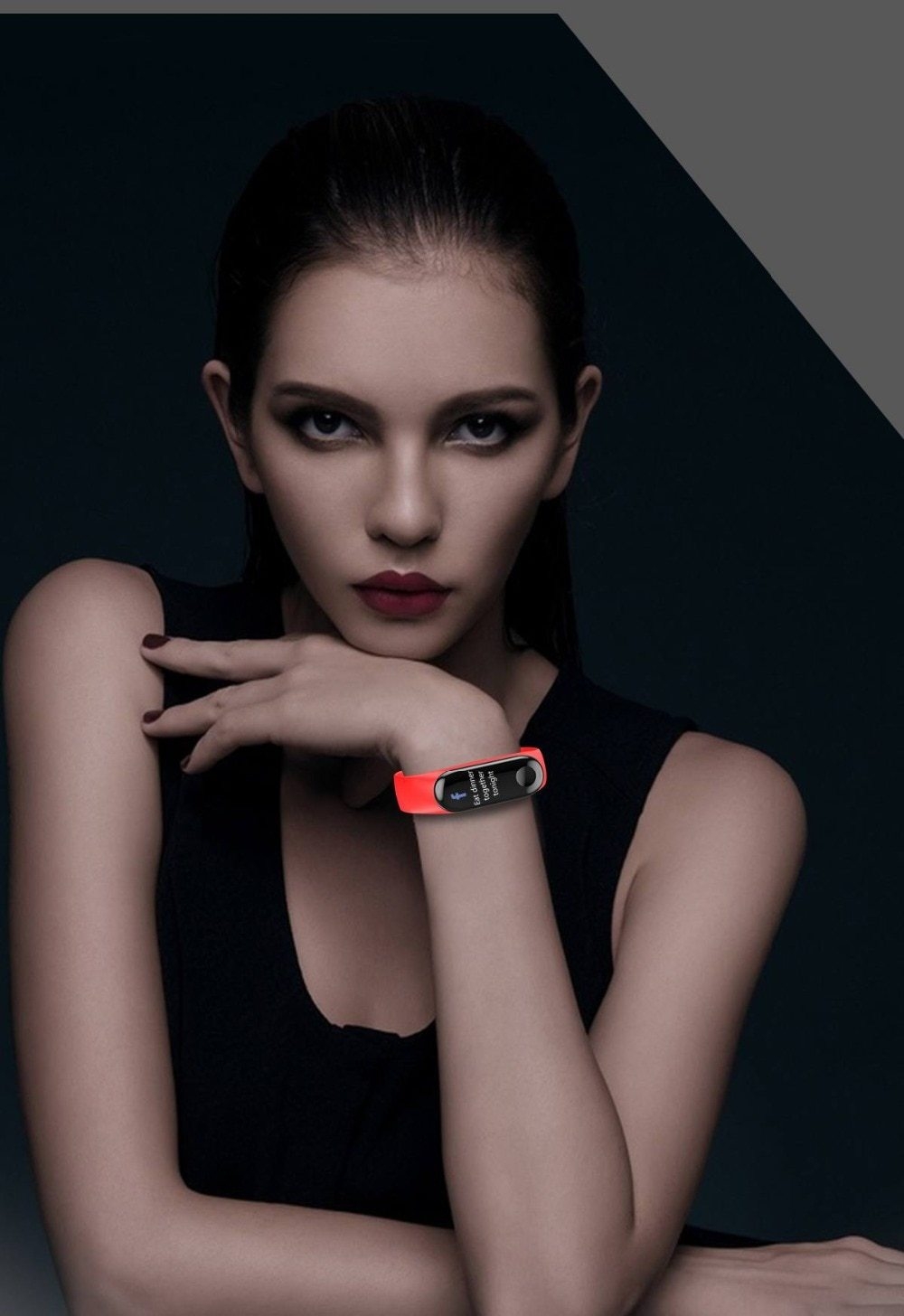 M3 Color Screen Smart Sport Fitness Bracelet Waterproof Blood Pressure Tracker Smart Watch red one size 4