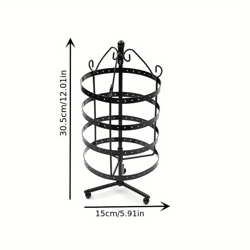 1pc 4 tiers metal rotating earring holder organizer exquisite jewelry display stand details 1