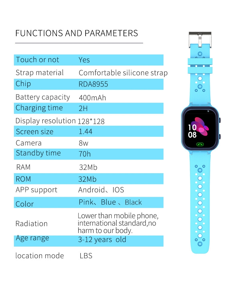 2G Network Touch Screen Flashlight Kids Watch Smart Watch Polar Kids Smart Watch Children Touch Screen Sos Lbs Tracker