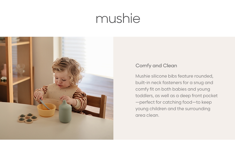 Mushie Silicone Bib Comfy and Clean