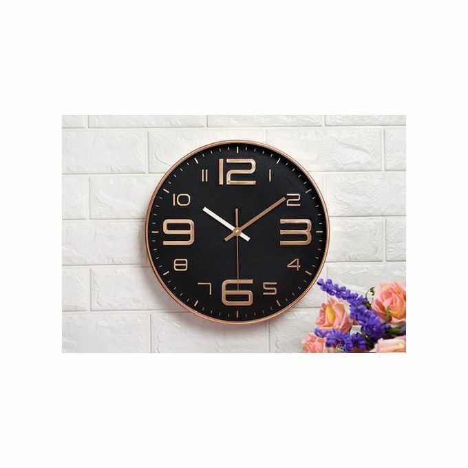 product_image_name-Generic-Classy 12 Inch(30cm) Rose Gold Wall Clock-1