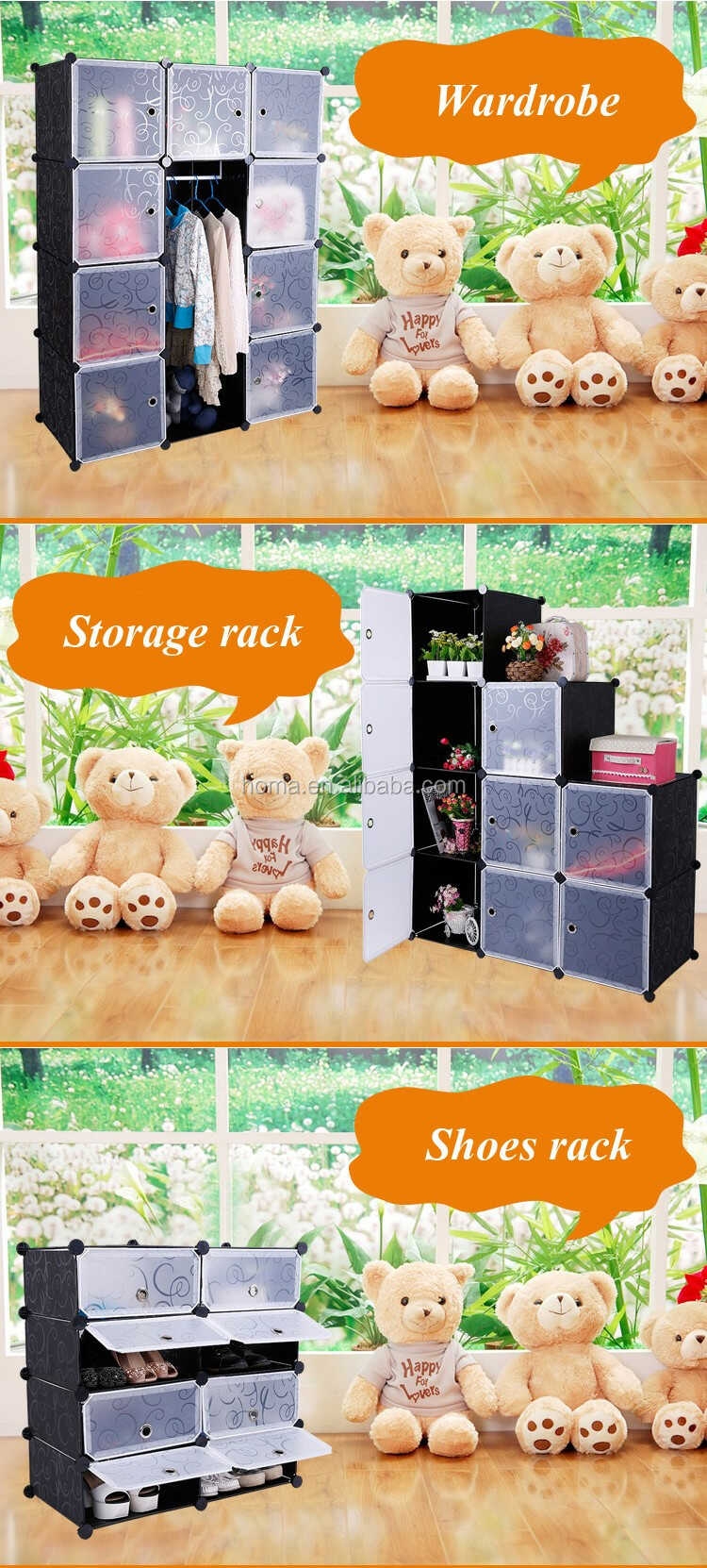 DR selling unique plastic wardrobe waterproof storage closet
