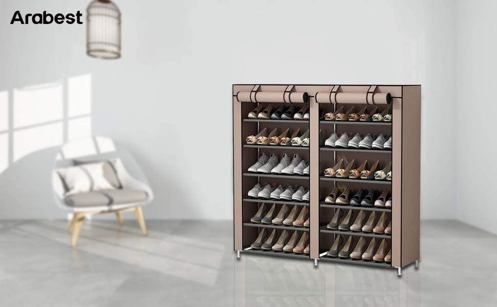 Hot Sale Shoe Rack - 12-layer Easy to assemble Shoe Rack Cabinet, Waterproof, Dustproof And Lightweight, Large capacity Shoe Cabinet Storage With Dust Cover, MULTICOLOR Shoe Rack