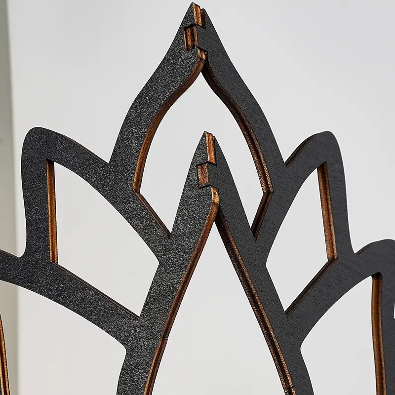 1pc floating wooden lotus shape display shelf wall corner crystal stone storage rack for plants flowers toys scented candles household storage organization for hallway bedroom home christmas decor wall decor aesthetic room decor 7