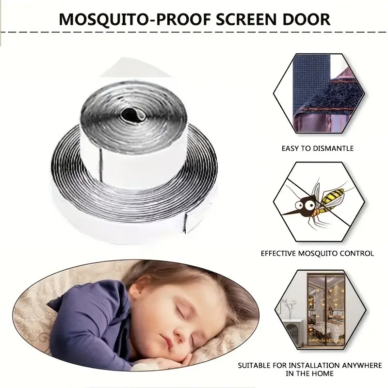 1pc magnetic mosquito proof door curtain summer gauze door and window household partition self   magnet no drilling mosquito net fly proof 6