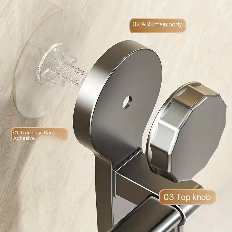 1个升级版强力吸盘双杆毛巾架，免打孔壁挂式浴室厨房挂杆, 节省空间的解决方案,厨房整理,双杠设计,极简架,防锈材料,毛巾架,nodrill 支架,繁忙家庭 商品详情 5