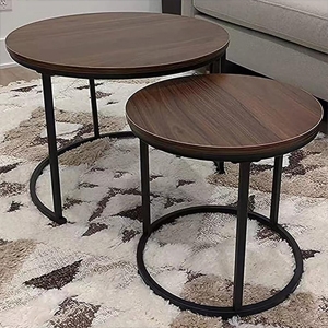 Set of 2 Round Interlocking Coffee Tables